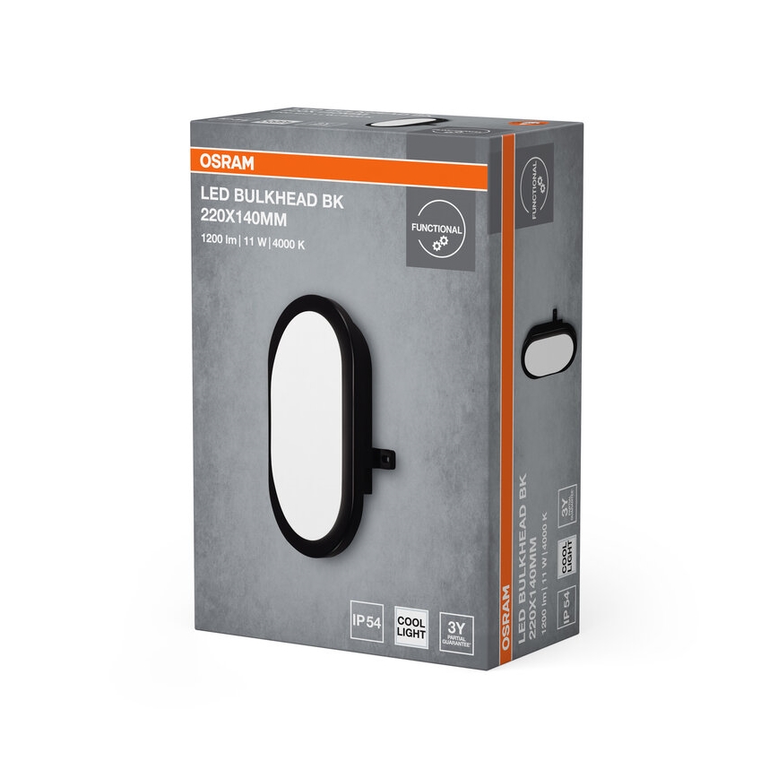 Osram - Aplique de pared LED para exterior BULKHEAD LED/11W/230V IP54 negro