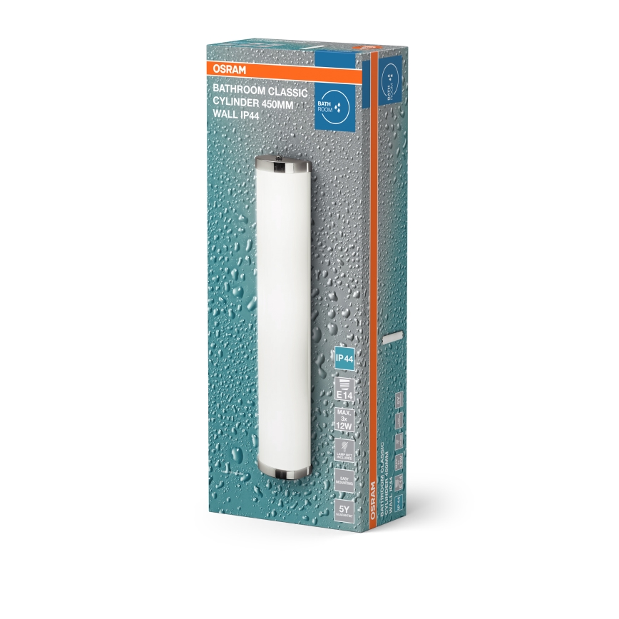 Osram - Aplique de pared para baño BATHROOM CLASSIC 3xE14/12W/230V IP44 acabado cromado brillante