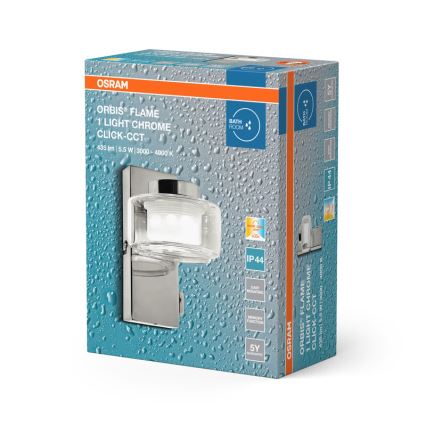 Osram - Aplique de pared para baño LED ORBIS FLAME LED/5,5W/230V 3000/4000K IP44 cromo brillante