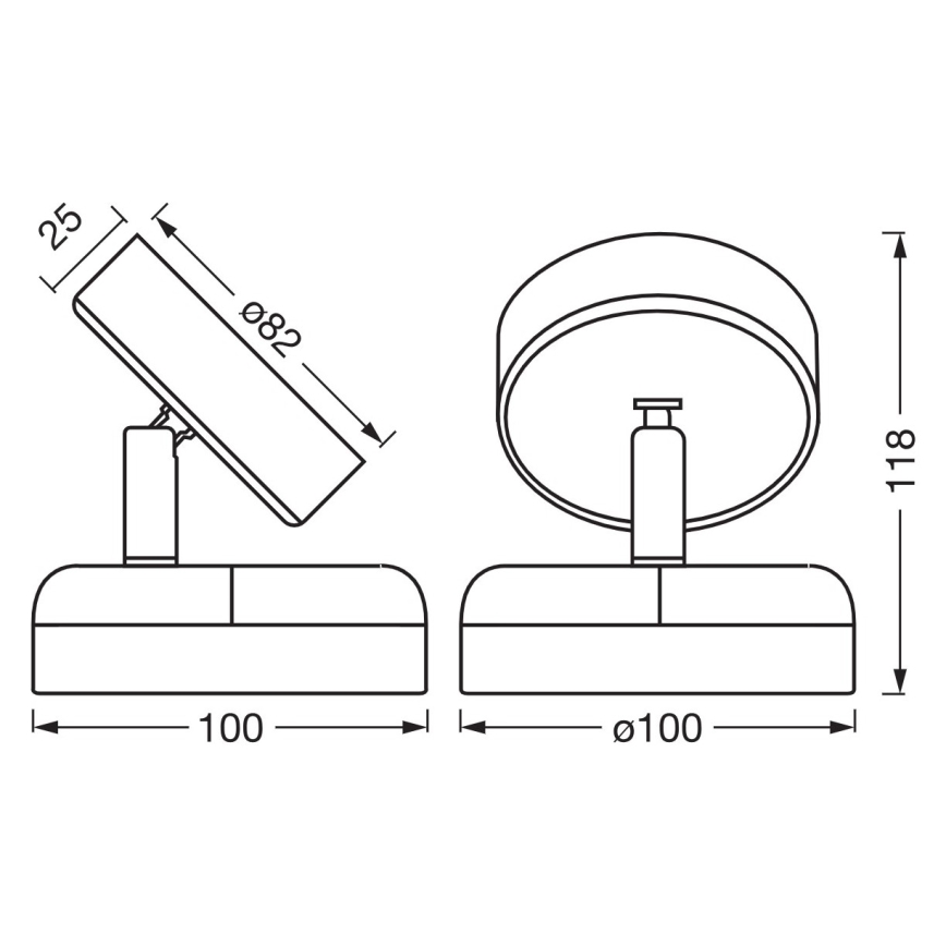 Osram - Aplique de pared LED recargable táctil regulable NIGHTLUX LED/1,8W/5V negro