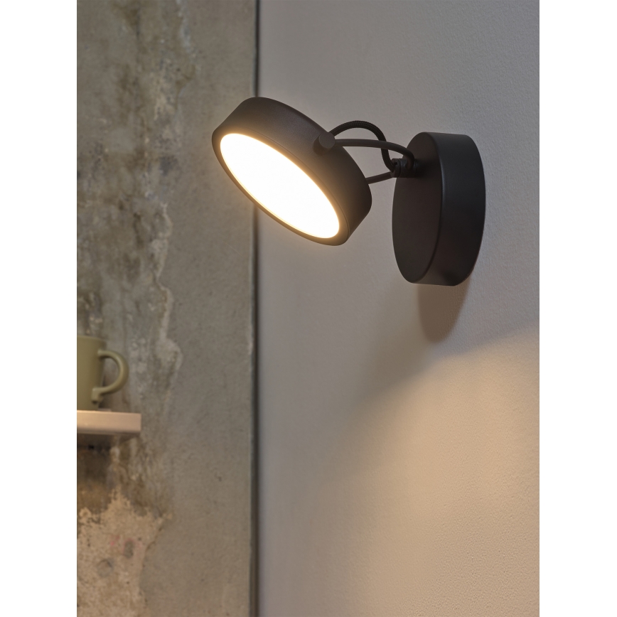 Osram - Aplique LED de pared DECOR PUCK LED/11W/230V negro