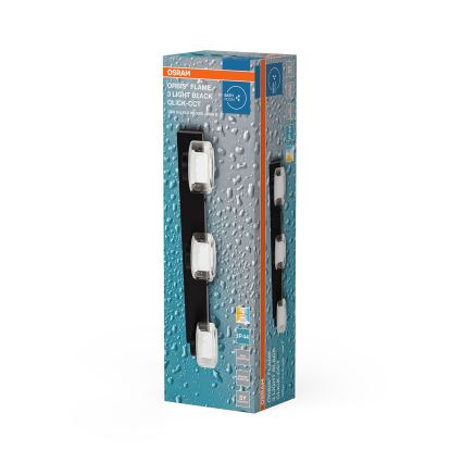 Osram - Aplique de pared para baño LED ORBIS FLAME 3xLED/5,5W/230V 3000/4000K IP44 negro