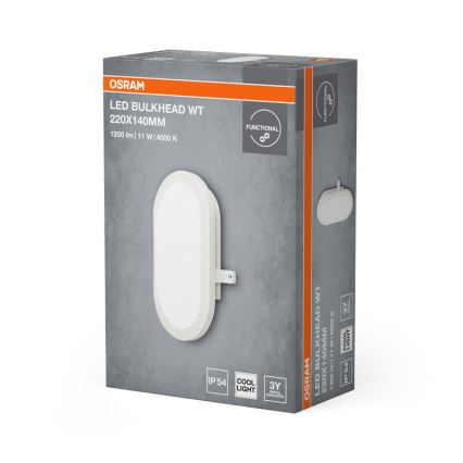 Osram - Aplique LED de pared para exterior BULKHEAD LED/11W/230V IP54 blanco