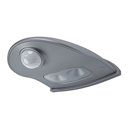 Osram - Aplique LED de pared para exterior con sensor DOORLED LED/0,5W/3xAA IP54 plateado
