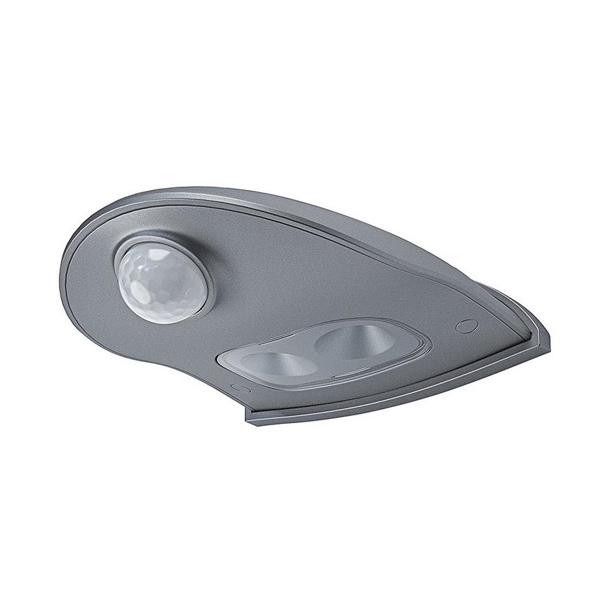 Osram - Aplique LED de pared para exterior con sensor DOORLED LED/0,5W/3xAA IP54 plateado