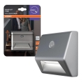 Osram - Aplique LED para escalera con sensor NIGHTLUX LED/0,25W/3xAAA IP54 plateado