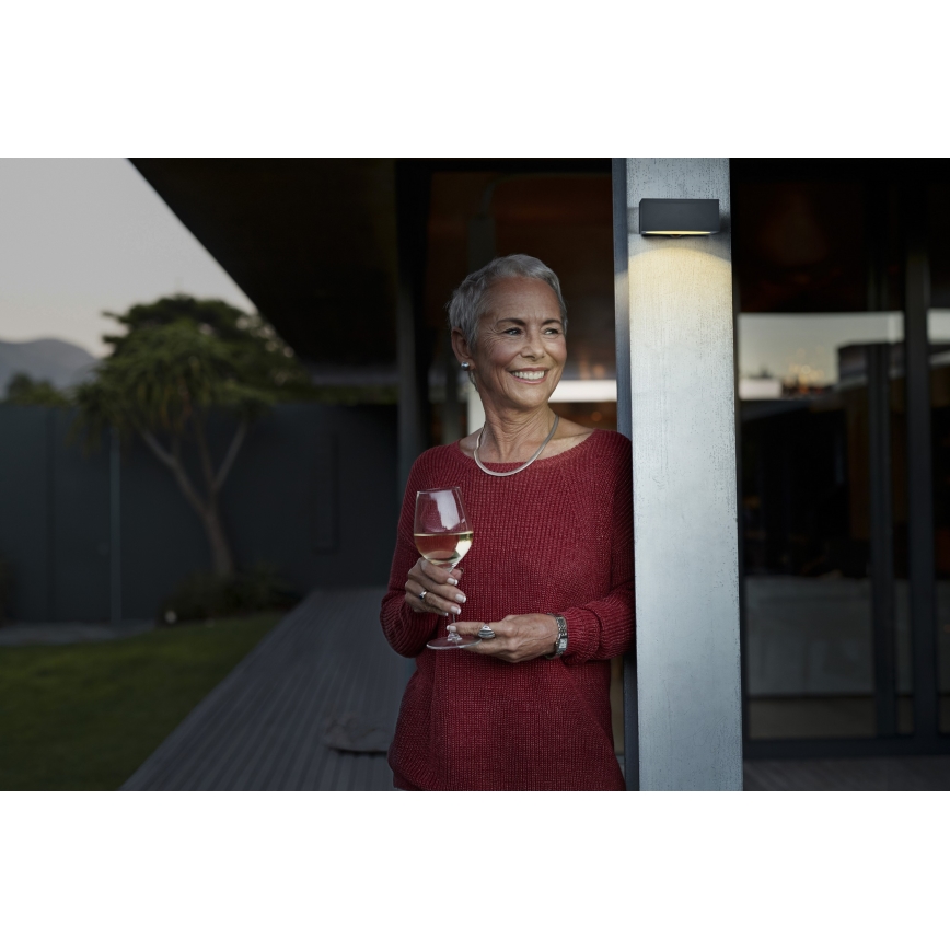 Osram - Aplique solar de pared LED regulable con sensor ENDURA STYLE LED/10,7W/4,2V 2000 mAh IP65 antracita