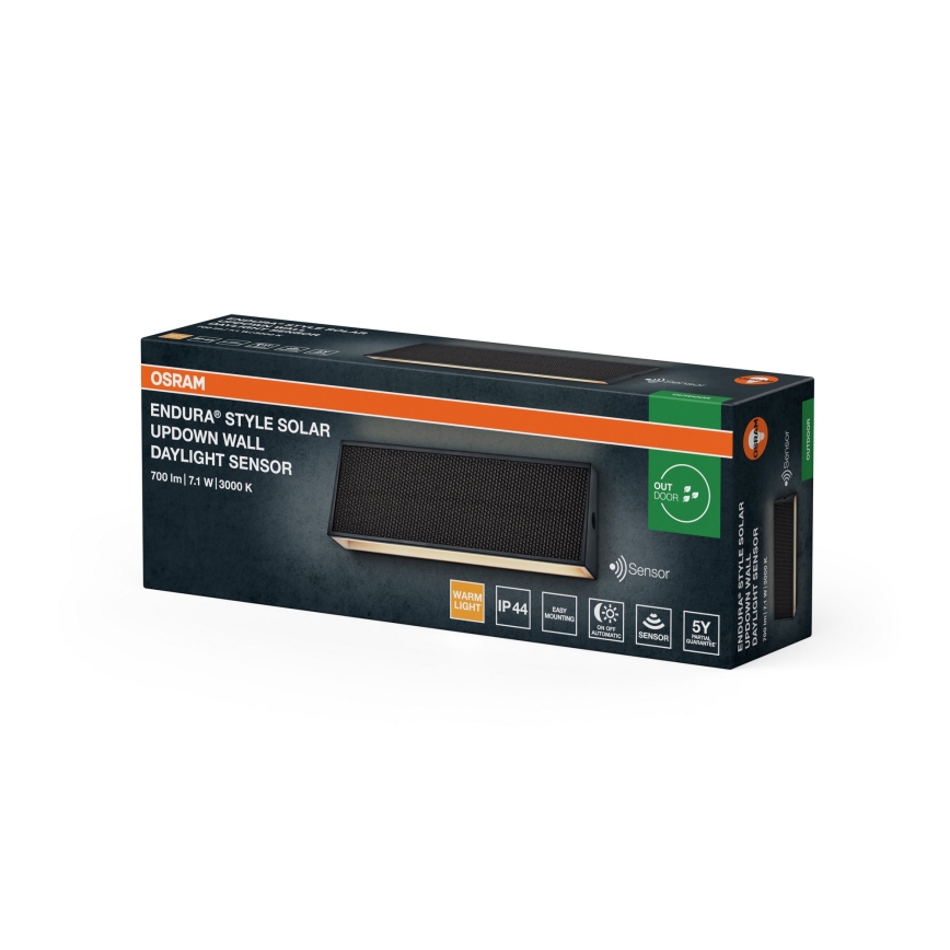 Osram - Aplique solar de pared LED regulable ENDURA STYLE LED/7,1W/4,2V 2000 mAh IP44 antracita