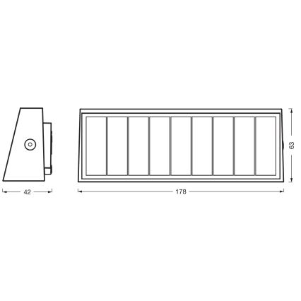 Osram - Aplique solar de pared LED regulable ENDURA STYLE LED/7,1W/4,2V 2000 mAh IP44 antracita