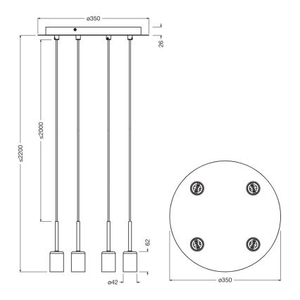 Osram - Cable de alimentación NEEDLE PENDANT 4xE27/25W/230V beige