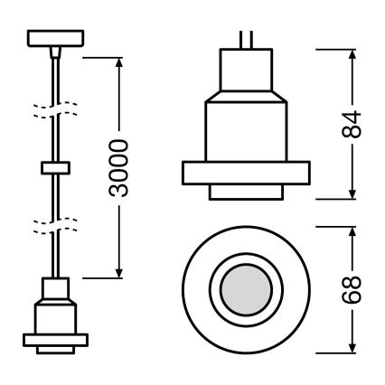 Osram - Cable de alimentación PENDULUM 1xE27/40W/230V negro