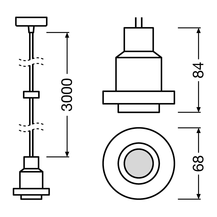 Osram - Cable de alimentación PENDULUM 1xE27/40W/230V negro
