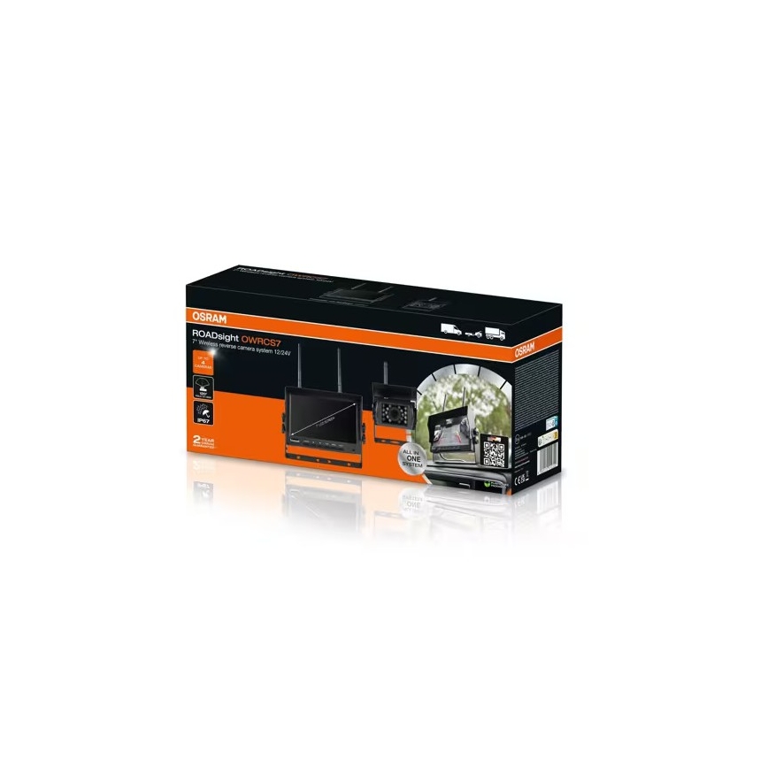 Osram - Cámara de marcha atrás ROADSIGHT OWRCS7 Full HD 1080p 12/24V IP67