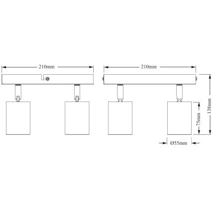 Osram - Foco de techo ELEMENTAL 4xGU10/6W/230V