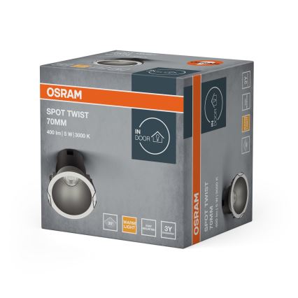Osram - Downlight empotrado LED SPOT TWIST LED/5W/230V 3000K Ø 7 cm blanco/plateado