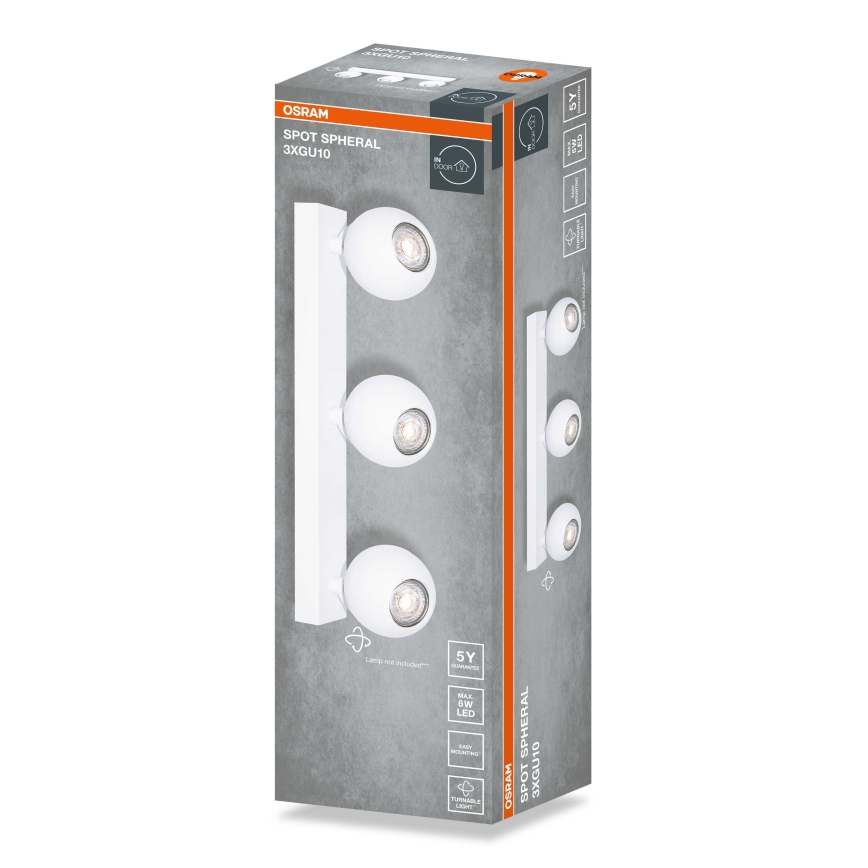 Osram - Foco empotrable SPOT SPHERAL 3xGU10/6W/230V blanco
