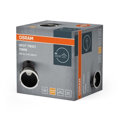 Osram - Foco empotrado LED SPOT TWIST LED/5W/230V 3000K diám. 7 cm blanco/negro