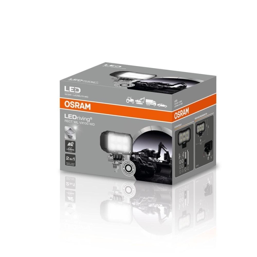 Osram - Foco LED para vehículo RECT WL VX100-WD LED/26W/12/24V IP69 6000K