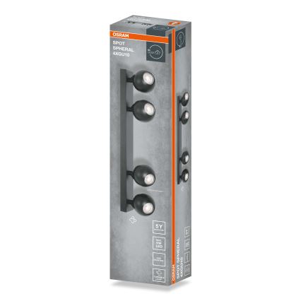 Osram - Foco SPOT SPHERAL 4xGU10/6W/230V, negro