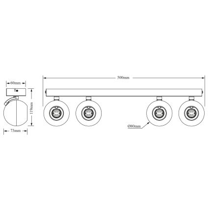Osram - Foco SPOT SPHERAL 4xGU10/6W/230V, negro