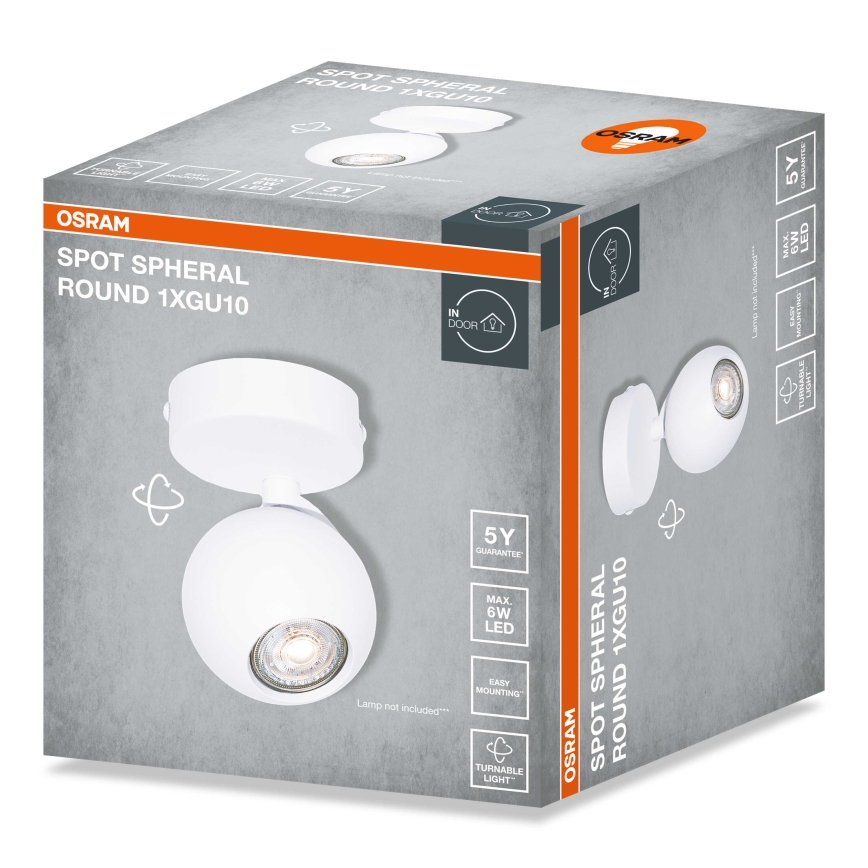Osram - Foco tipo spot SPOT SPHERAL 1xGU10/6W/230V blanco