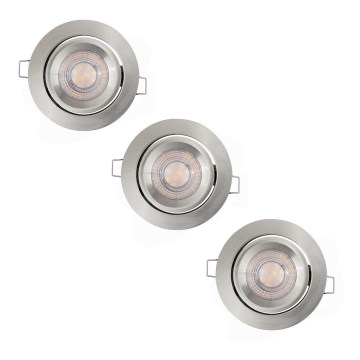 Osram - Juego de 3 luminarias empotradas LED regulables LED/4,9W/230V