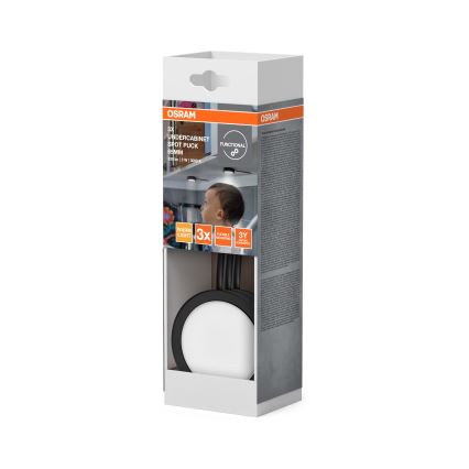 Osram - Juego de 3 luminarias LED para montaje bajo mueble UNDERCABINET LED/3W/230V 3000K negro
