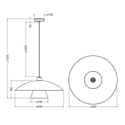 Osram - Lámpara colgante con cable DECOR FLYING MUSHROOM, 1xE27/25W/230V, diámetro 50 cm, verde