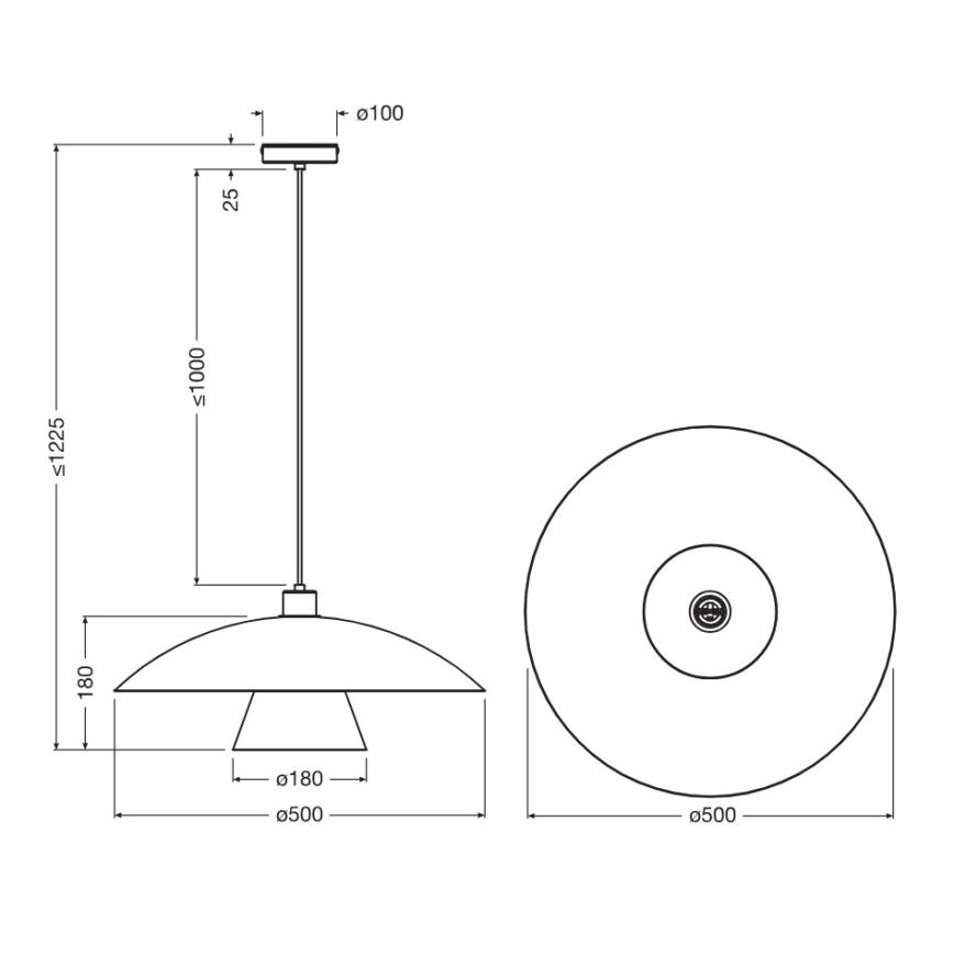 Osram - Lámpara colgante con cable DECOR FLYING MUSHROOM, 1xE27/25W/230V, diámetro 50 cm, verde