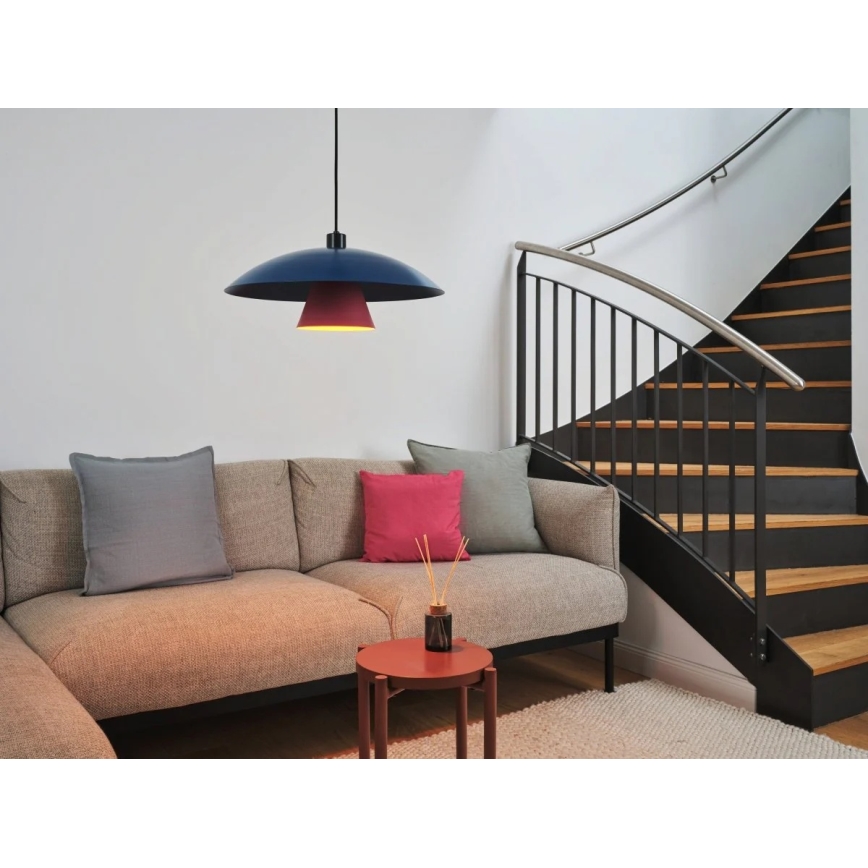 Osram - Lámpara colgante con cable DECOR FLYING MUSHROOM 1xE27/25W/230V Ø 50 cm azul