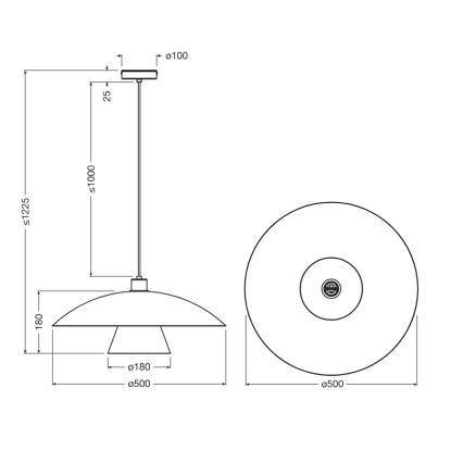 Osram - Lámpara colgante con cable DECOR FLYING MUSHROOM 1xE27/25W/230V Ø 50 cm azul