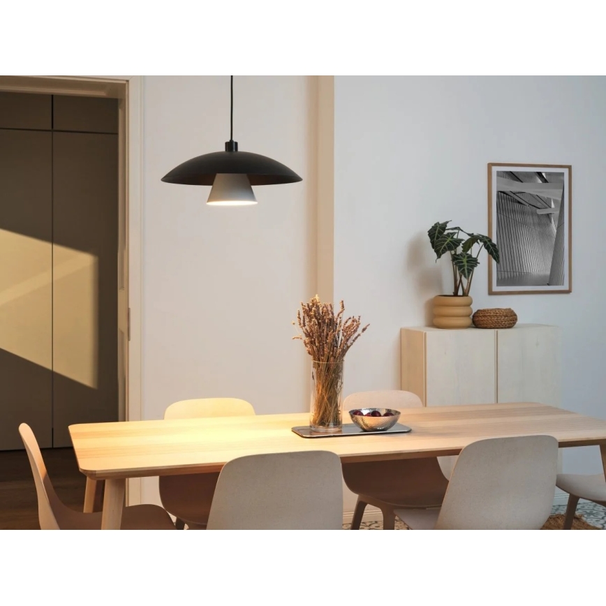 Osram - Lámpara colgante con cable DECOR FLYING MUSHROOM 1xE27/25W/230V Ø 50 cm negra