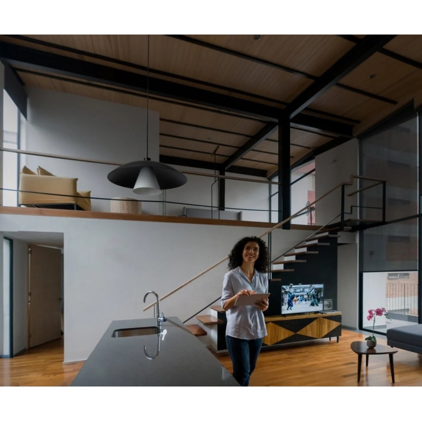 Osram - Lámpara colgante con cable DECOR FLYING MUSHROOM 1xE27/25W/230V Ø 50 cm negra