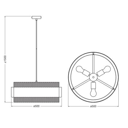 Osram - Lámpara colgante con cable DECOR HORNET, 3 x E27, 10 W, 230 V, Ø 50 cm, negro/dorado