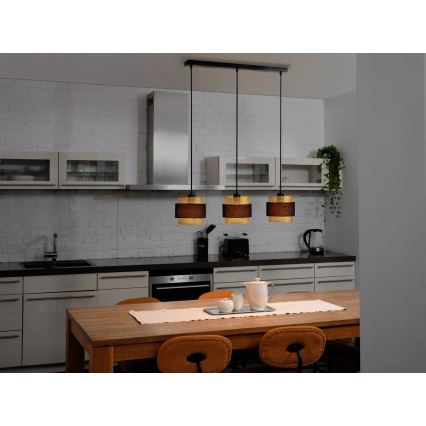 Osram - Lámpara colgante con cable DECOR HORNET 3xE27/10W/230V negro/dorado