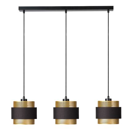 Osram - Lámpara colgante con cable DECOR HORNET 3xE27/10W/230V negro/dorado