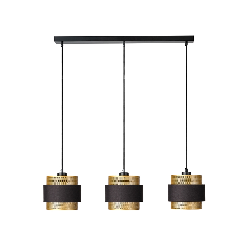 Osram - Lámpara colgante con cable DECOR HORNET 3xE27/10W/230V negro/dorado