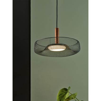 Osram - Lámpara colgante con cable DECOR MESH LED/18,5W/230V Ø 40 cm negro/madera de caucho
