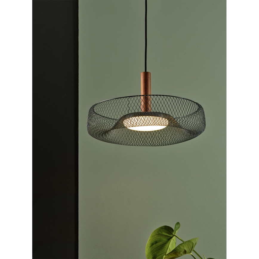 Osram - Lámpara colgante con cable DECOR MESH LED/18,5W/230V Ø 40 cm negro/madera de caucho