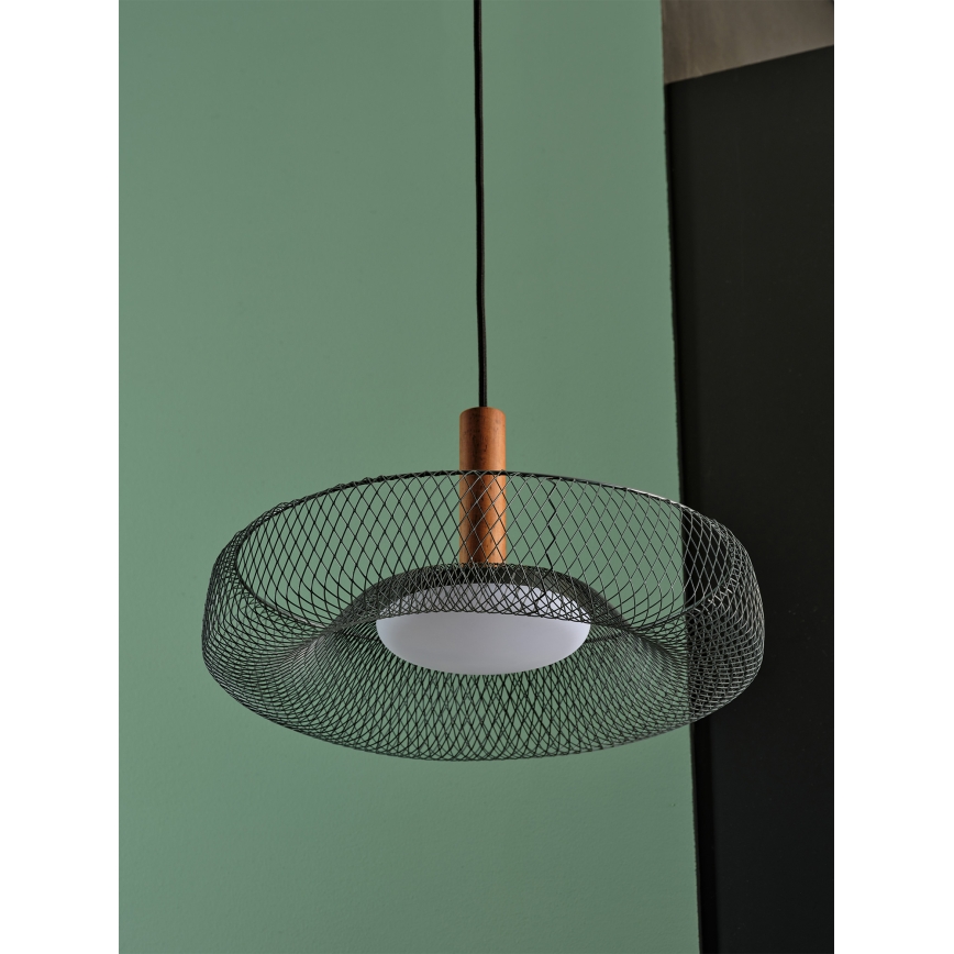 Osram - Lámpara colgante con cable DECOR MESH LED/18,5W/230V Ø 40 cm negro/madera de caucho