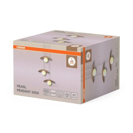 Osram - Lámpara colgante con cable DECOR PEARL 3xG9/5W/230V beige
