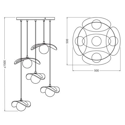 Osram - Lámpara colgante con cable DECOR PEARL 5xG9/5W/230V beige