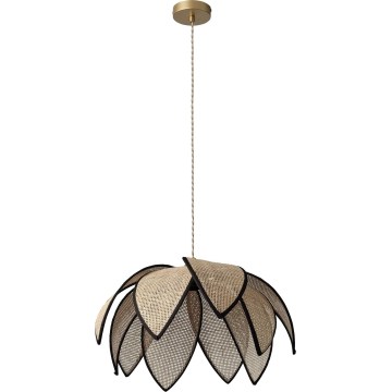 Osram - Lámpara colgante con cable DECOR RATTAN 1xE27/15W/230V Ø 48 cm beige/negro