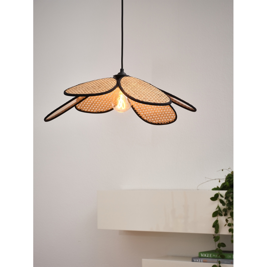 Osram - Lámpara colgante con cable DECOR RATTAN 1xE27/15W/230V Ø 58 cm beige/negro