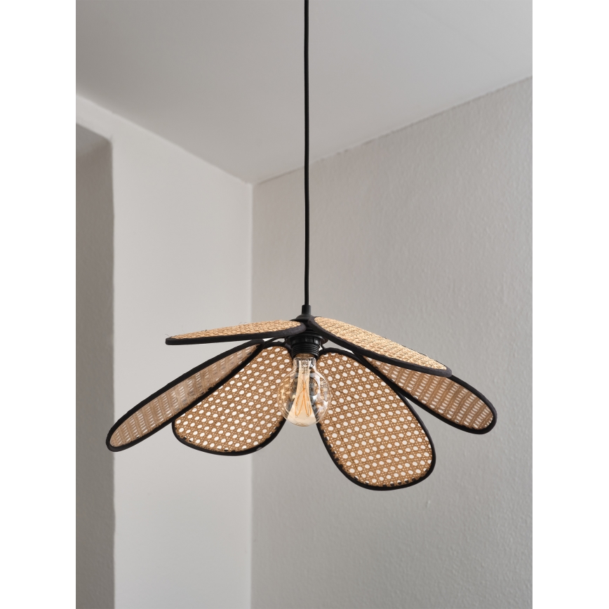 Osram - Lámpara colgante con cable DECOR RATTAN 1xE27/15W/230V Ø 58 cm beige/negro