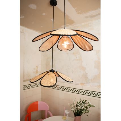 Osram - Lámpara colgante con cable DECOR RATTAN 1xE27/15W/230V Ø 58 cm beige/negro