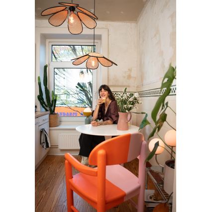 Osram - Lámpara colgante con cable DECOR RATTAN 1xE27/15W/230V Ø 58 cm beige/negro