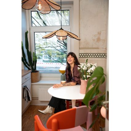 Osram - Lámpara colgante con cable DECOR RATTAN 1xE27/15W/230V Ø 58 cm beige/negro