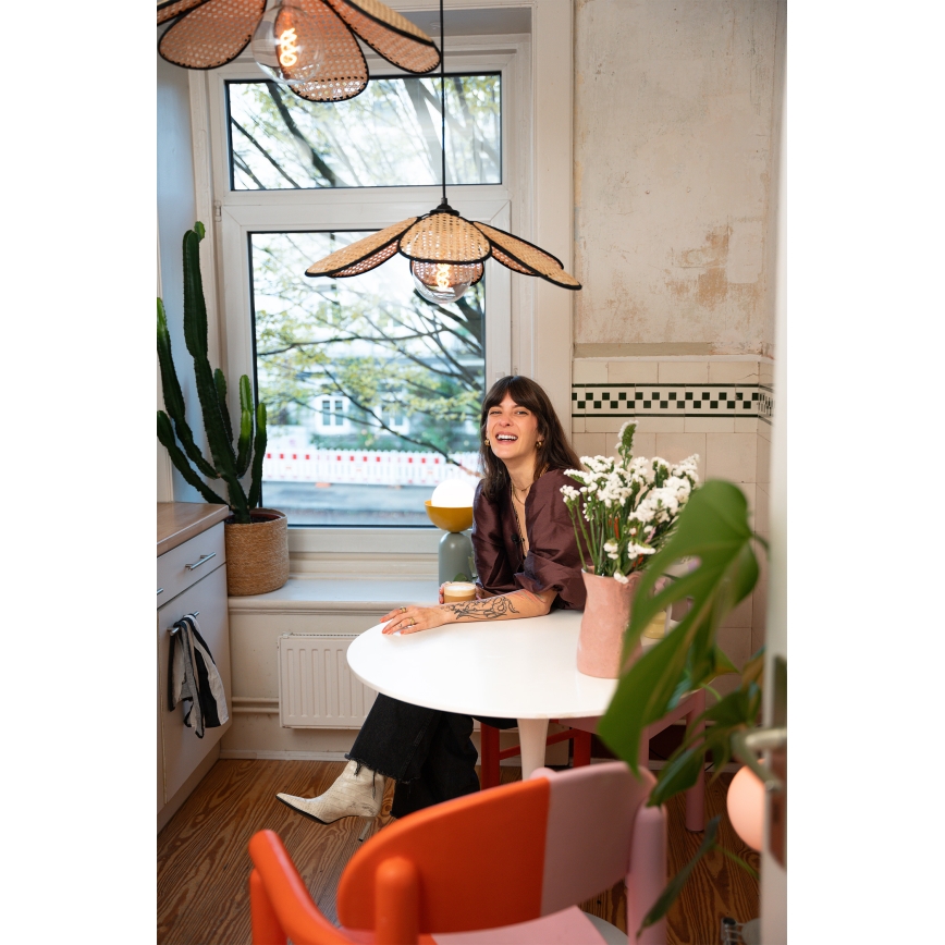 Osram - Lámpara colgante con cable DECOR RATTAN 1xE27/15W/230V Ø 58 cm beige/negro