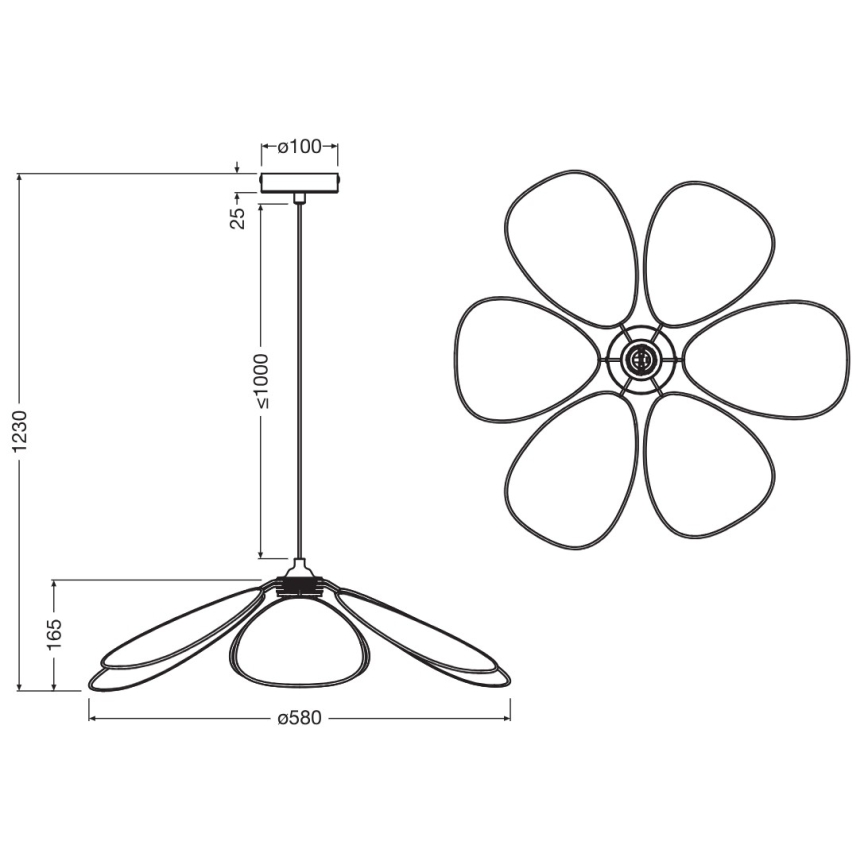 Osram - Lámpara colgante con cable DECOR RATTAN 1xE27/15W/230V Ø 58 cm beige/negro